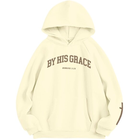 Christian Sweatshirt by His Grace Religious Hoodie Bible Pullover Small - Picture 1 of 3